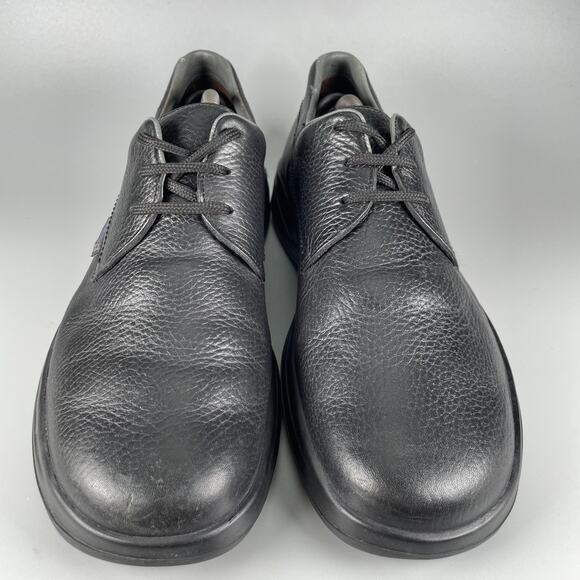 Mephisto Air Jet Mens 10.5 Black Leather Plain Toe Pebble Lace Up Dress Shoe GUC main image 9